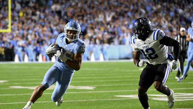 UNC football running back Omarion Hampton